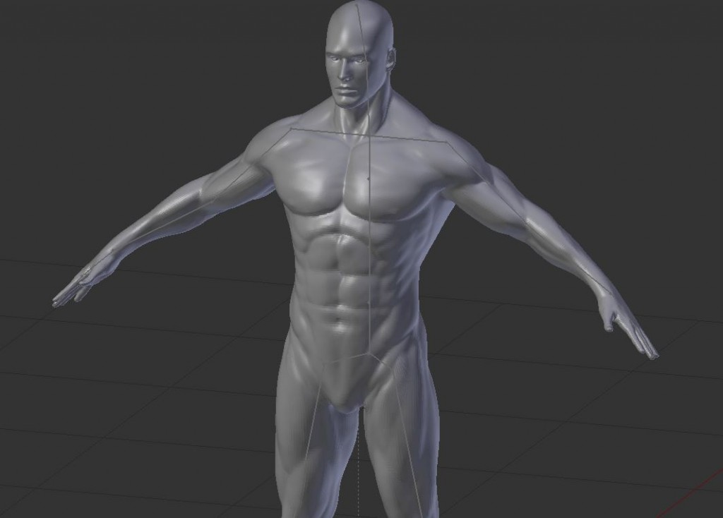 Human Male Base Mesh with armature preview image 1